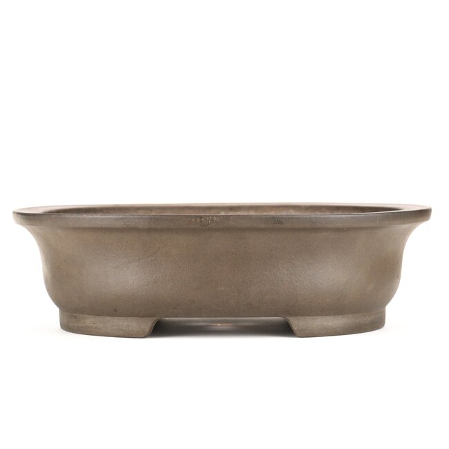 Oval unglazed bonsai pot by Kisen - 380 x 315 x 110 mm