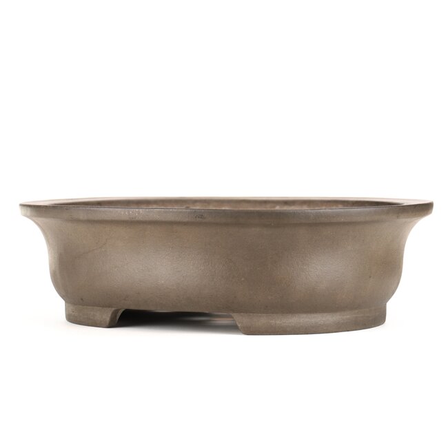 Oval unglazed bonsai pot by Kisen - 380 x 315 x 110 mm