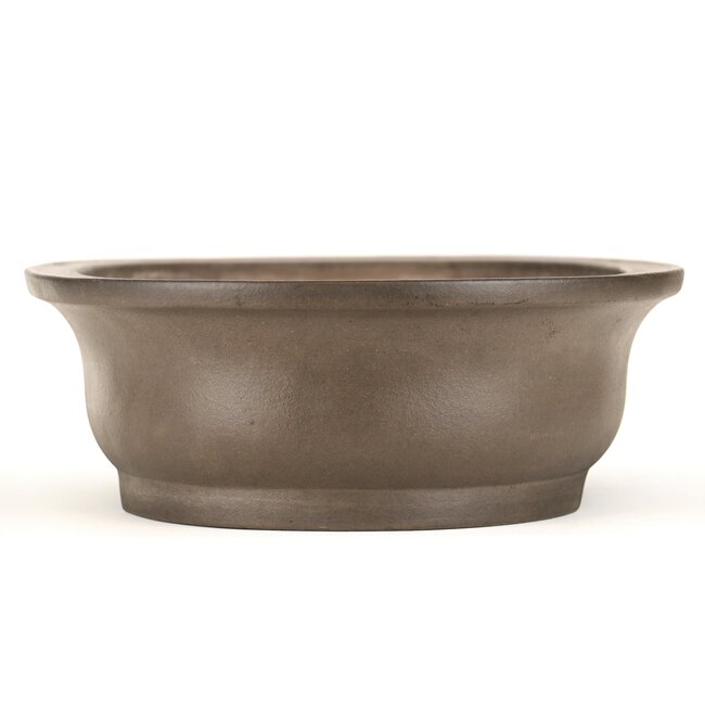 Pot à bonsaï ovale non émaillé de Kisen - 380 x 315 x 110 mm