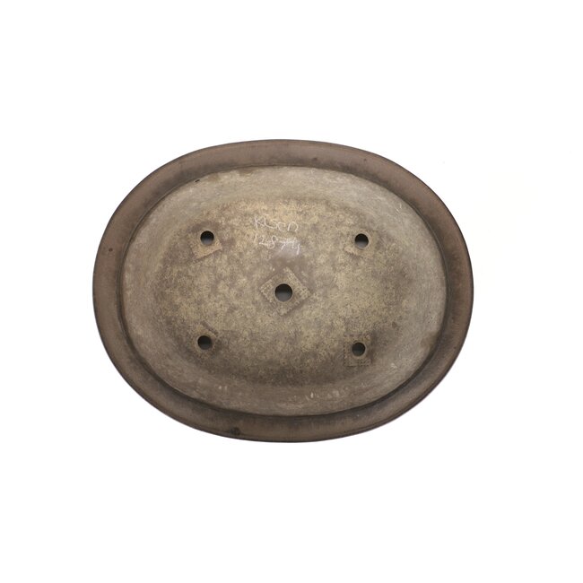 Oval unglazed bonsai pot by Kisen - 380 x 315 x 110 mm
