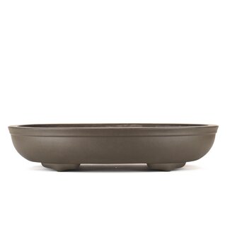 Yamaaki 410 mm oval unglazed bonsai pot by Yamaaki, Tokoname, Japan