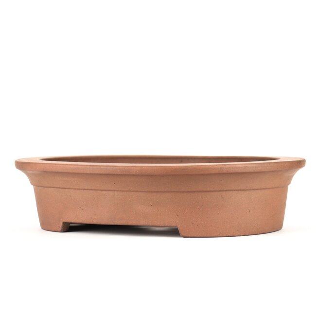 Ovale ongeglazuurde bonsaipot van Keizan - 365 x 295 x 85 mm