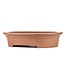 Oval unglazed bonsai pot by Keizan - 365 x 295 x 85 mm