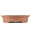 Oval unglazed bonsai pot by Keizan - 365 x 295 x 85 mm