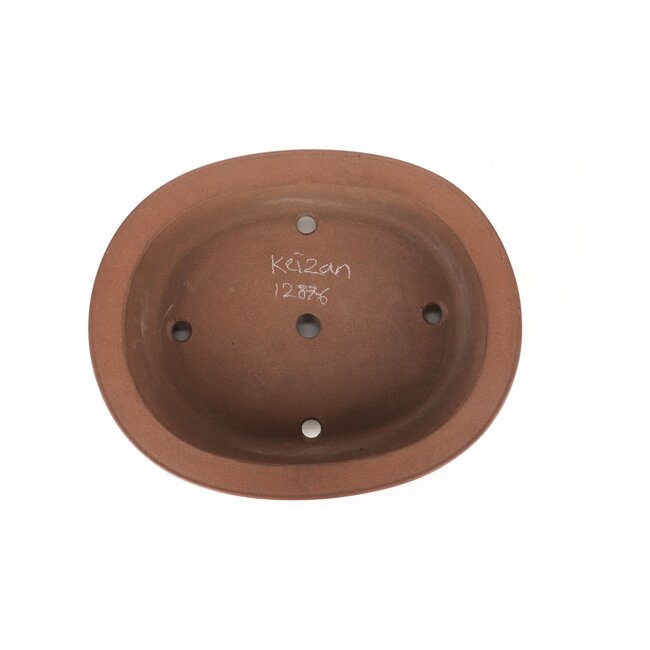 Ovale ongeglazuurde bonsaipot van Keizan - 365 x 295 x 85 mm