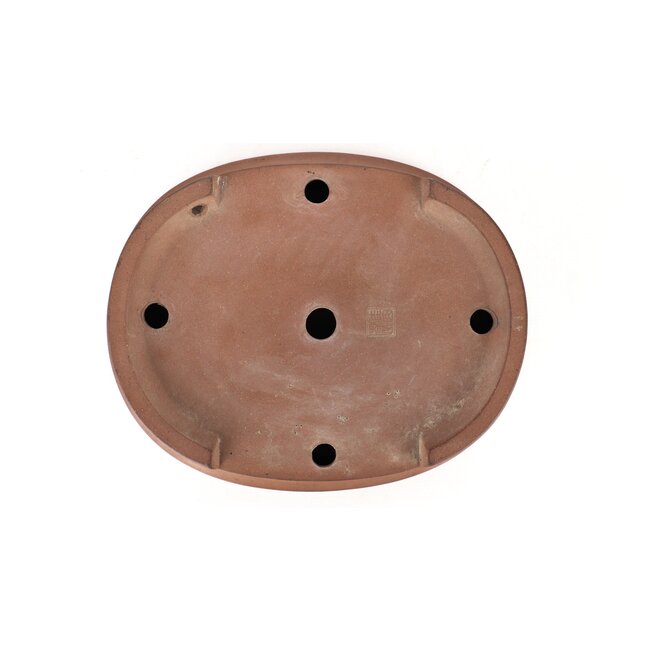 Ovale ongeglazuurde bonsaipot van Keizan - 365 x 295 x 85 mm