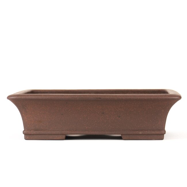 Rectangular unglazed bonsai pot by Toho - 300 x 250 x 75 mm