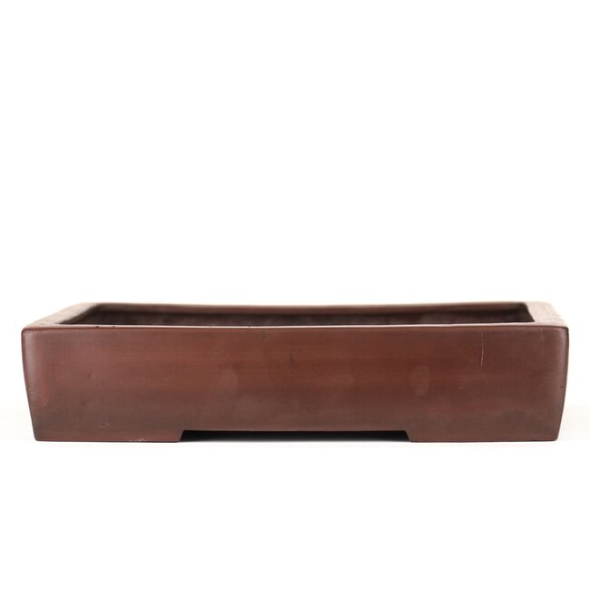 Rectangular unglazed bonsai pot by Sanpo - 335 x 265 x 70 mm