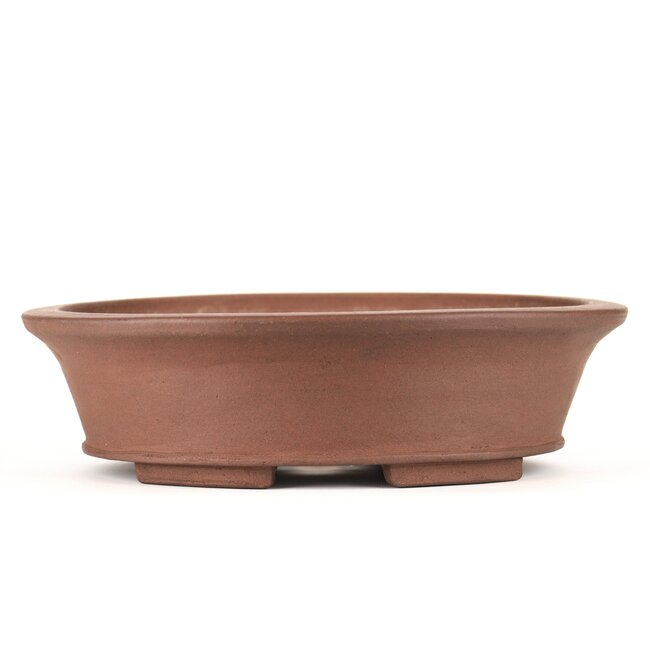 Oval unglazed bonsai pot by Shozan - 330 x 270 x 90 mm