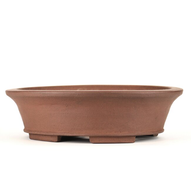 Oval unglazed bonsai pot by Shozan - 330 x 270 x 90 mm