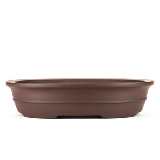 Yamaaki 370 mm oval unglazed bonsai pot by Yamaaki, Tokoname, Japan