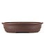 Oval unglazed bonsai pot by Yamaaki - 370 x 285 x 90 mm