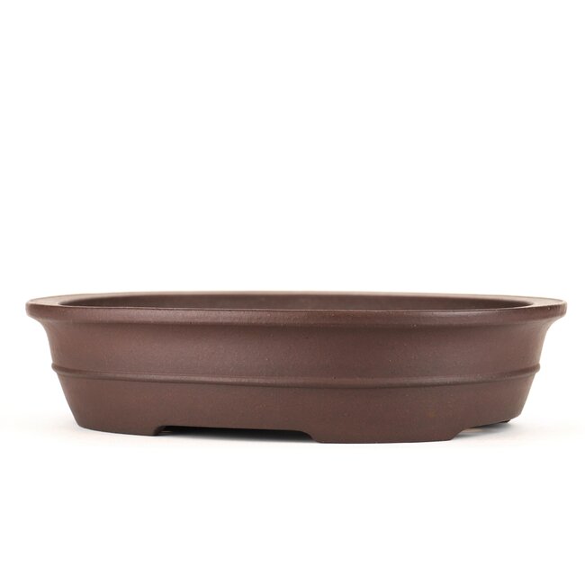 Pot à bonsaï ovale non émaillé par Yamaaki - 370 x 285 x 90 mm