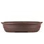 Oval unglazed bonsai pot by Yamaaki - 370 x 285 x 90 mm