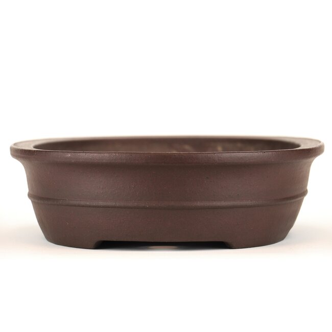 Ovale ongeglazuurde bonsaipot van Yamaaki - 370 x 285 x 90 mm