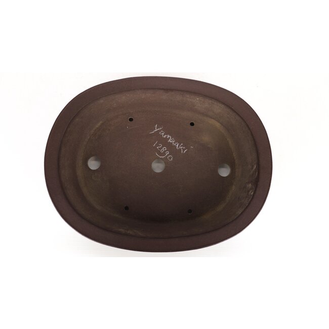 Maceta de bonsai ovalada sin esmaltar de Yamaaki - 370 x 285 x 90 mm