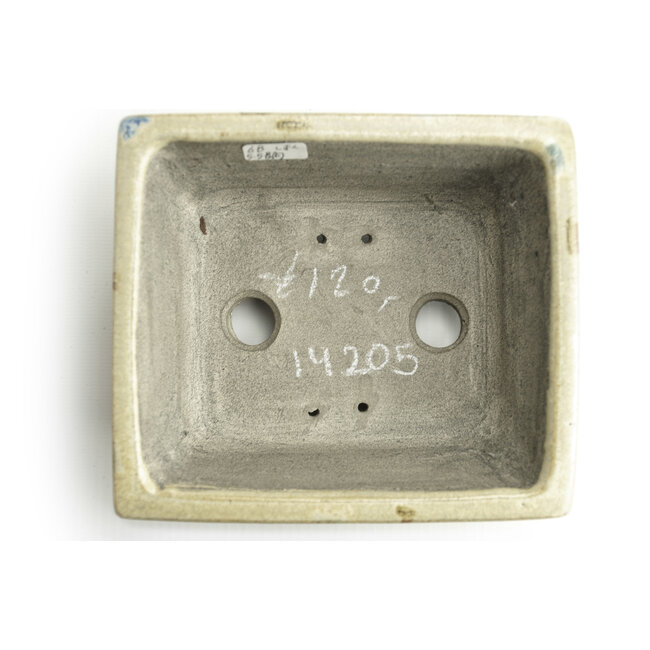 Pot à bonsaï rectangulaire multicolore par Terahata Satomi Mazan - 155 x 135 x 60 mm