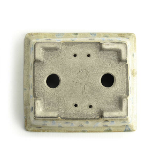 Rechteckiger mehrfarbiger Bonsai-Topf von Terahata Satomi Mazan - 155 x 135 x 60 mm