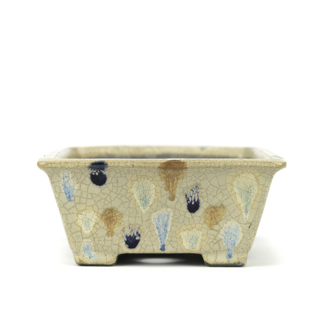 Rechteckiger mehrfarbiger Bonsai-Topf von Terahata Satomi Mazan - 155 x 135 x 63 mm