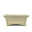Pot à bonsaï rectangulaire beige par Terahata Satomi Mazan - 145 x 125 x 58 mm