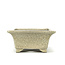 Pot à bonsaï rectangulaire beige par Terahata Satomi Mazan - 145 x 125 x 58 mm