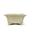 Pot à bonsaï rectangulaire beige par Terahata Satomi Mazan - 145 x 125 x 58 mm