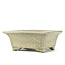 Pot à bonsaï rectangulaire beige par Terahata Satomi Mazan - 145 x 125 x 58 mm