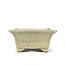 Pot à bonsaï rectangulaire beige par Terahata Satomi Mazan - 145 x 125 x 58 mm