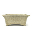 Pot à bonsaï rectangulaire beige par Terahata Satomi Mazan - 145 x 125 x 58 mm