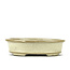 Oval beige bonsai pot by Terahata Satomi Mazan - 140 x 115 x 38 mm