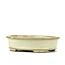 Oval beige bonsai pot by Terahata Satomi Mazan - 140 x 115 x 38 mm