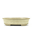 Oval beige bonsai pot by Terahata Satomi Mazan - 140 x 115 x 38 mm