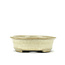 Oval beige bonsai pot by Terahata Satomi Mazan - 140 x 115 x 38 mm