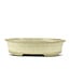 Vaso bonsai ovale beige di Terahata Satomi Mazan - 140 x 115 x 38 mm