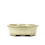 Oval beige bonsai pot by Terahata Satomi Mazan - 140 x 115 x 38 mm