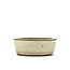 Oval beige bonsai pot by Yamaaki - 125 x 105 x 38 mm