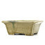 Pot à bonsaï rectangulaire beige par Terahata Satomi Mazan - 165 x 135 x 65 mm
