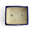 Pot à bonsaï rectangulaire bleu par Terahata Satomi Mazan - 165 x 140 x 65 mm