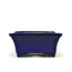 Rectangular blue bonsai pot by Terahata Satomi Mazan - 158 x 136 x 65 mm