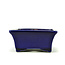 Rectangular blue bonsai pot by Terahata Satomi Mazan - 158 x 136 x 65 mm