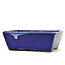 Rectangular blue bonsai pot by Terahata Satomi Mazan - 157 x 128 x 55 mm