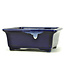 Pot à bonsaï rectangulaire bleu par Terahata Satomi Mazan - 145 x 135 x 60 mm