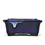 Rectangular blue bonsai pot by Terahata Satomi Mazan - 145 x 135 x 60 mm