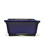 Pot à bonsaï rectangulaire bleu par Terahata Satomi Mazan - 145 x 135 x 60 mm