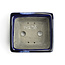 Pot à bonsaï rectangulaire bleu par Terahata Satomi Mazan - 145 x 135 x 60 mm
