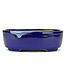 Oval blue bonsai pot by Terahata Satomi Mazan - 160 x 135 x 52 mm