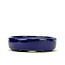 Oval blue bonsai pot by Terahata Satomi Mazan - 155 x 128 x 34 mm