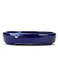 Oval blue bonsai pot by Terahata Satomi Mazan - 155 x 128 x 34 mm