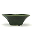 Round green bonsai pot by Terahata Satomi Mazan - 185 x 185 x 70 mm