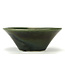 Pot à bonsaï rond vert par Terahata Satomi Mazan - 195 x 195 x 75 mm